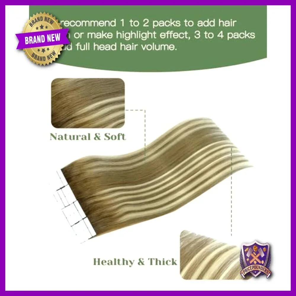 14 Inch Human Hair Tape In Extensions 20 Pieces Invisible Tape